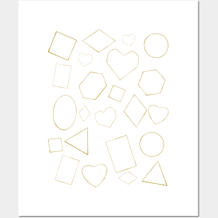 golden Geometric shapes pattern Posters and Art